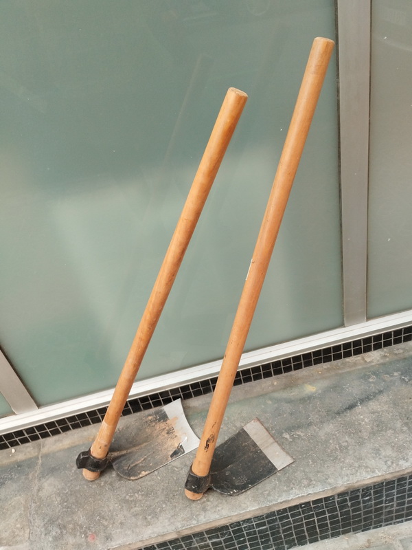 herramienta azada jardin labranza metal madera 2u